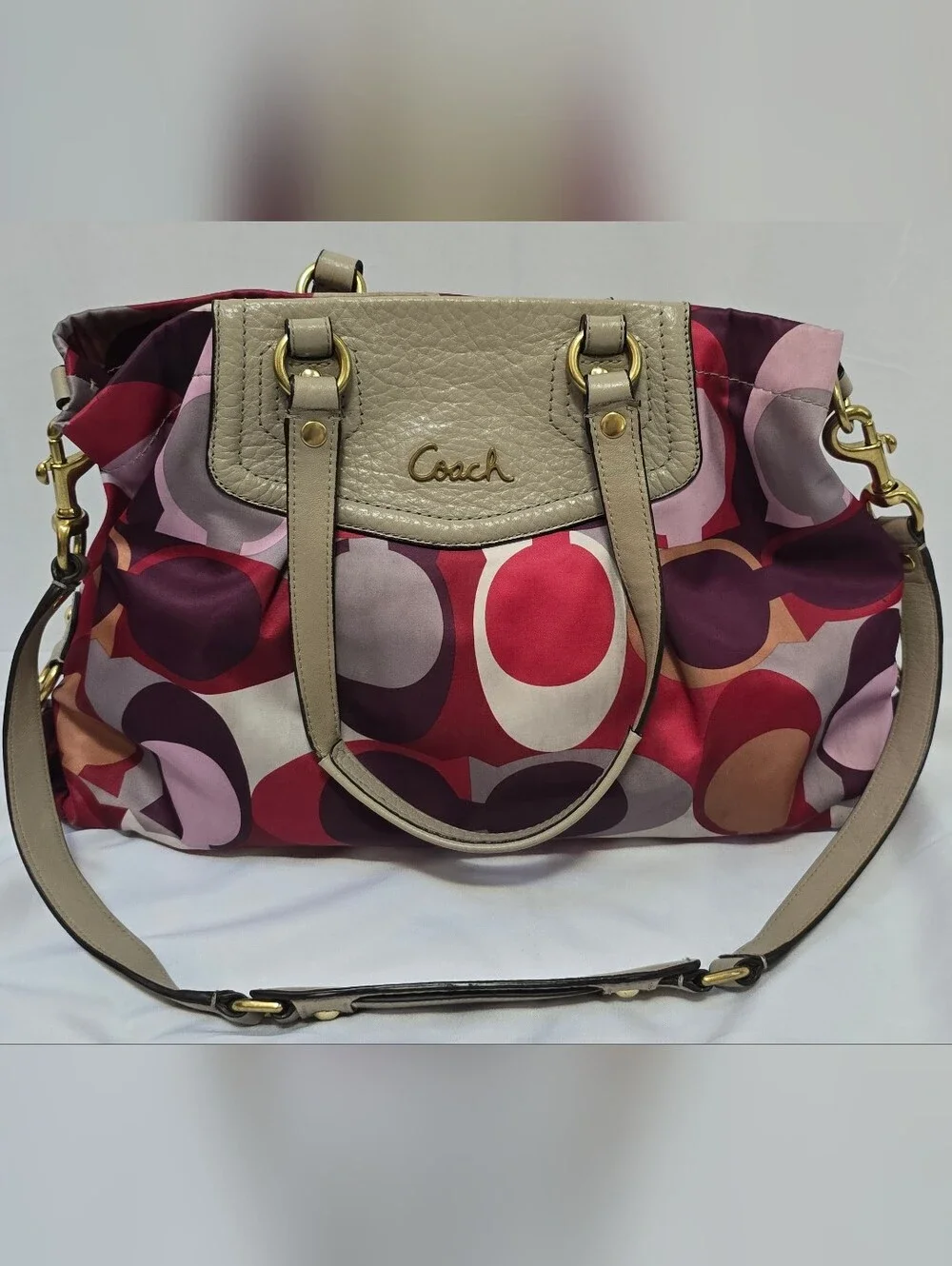 Coach Ashley Scarf Print Carryall Satchel F21704